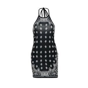 Backless Halter Mini Dress